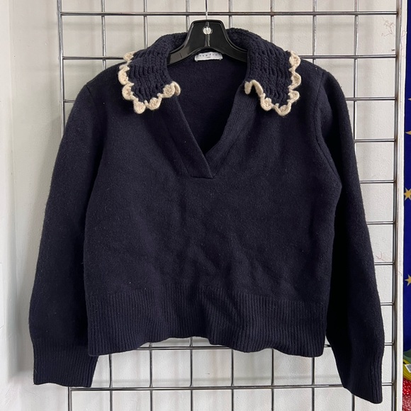 Sandro Jill Spread Collared Wool Sweater size 2 - Picture 1 of 8